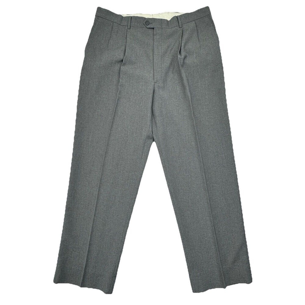Bill Blass Bremen Wool Blend Pants 38x32 Pleated Old Money Academia Classic